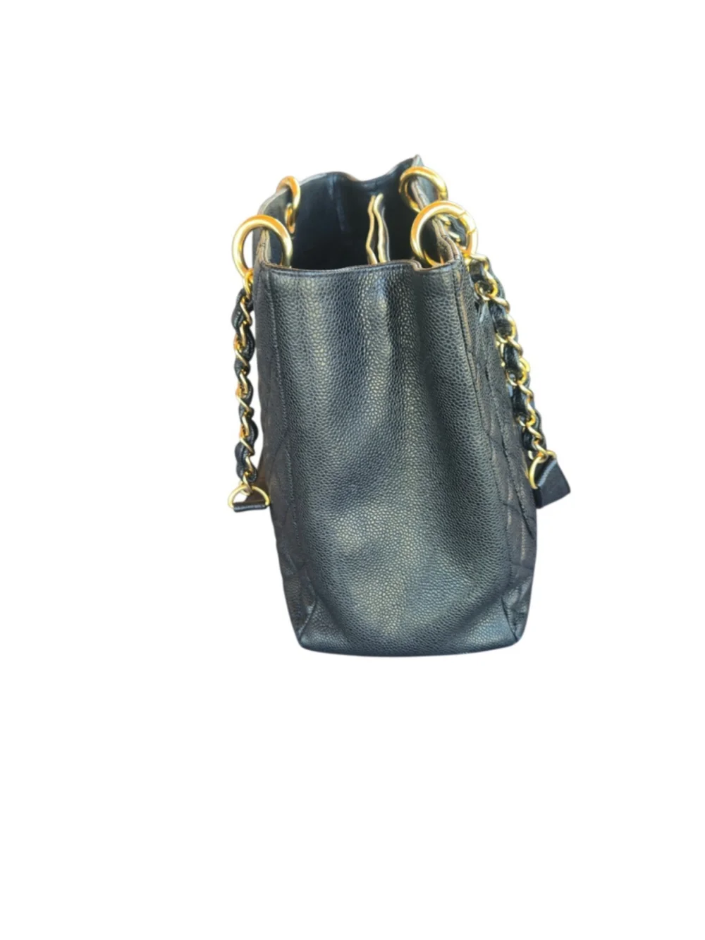 CHANEL Grand Shopping Tote GST Black Caviar Quilted Gold Hardware